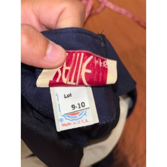 Katie MFG Vintage Y2K Navy Blue Short Sleeves Button Wrap-Style Midi Dress Wome - Picture 7 of 8